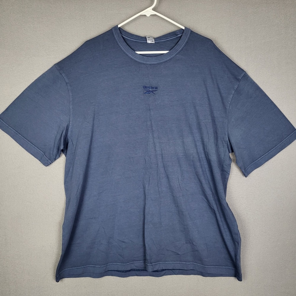 Reebok Size 2XL Identify Washed‎ Basic Tee Shirt Blue Casual Comfortable NWT
